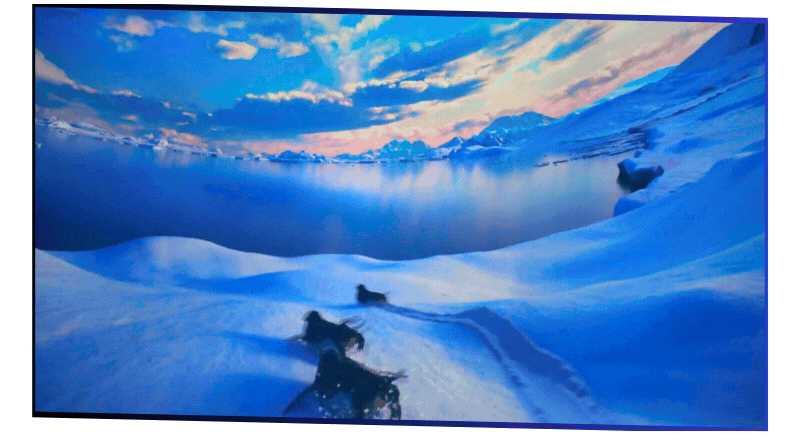 Polar content on Xiaomeisha flying theater dome screen