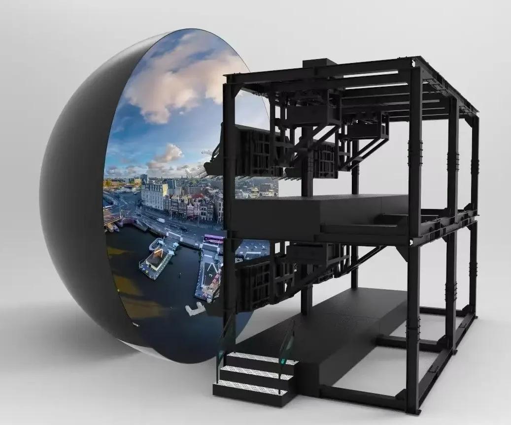 Large dome flying theater 40-seat configuration