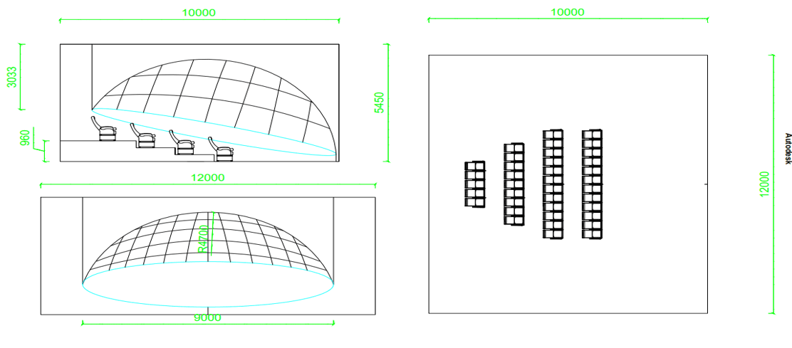 Dome Theater dimensions
