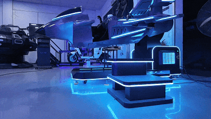 VR flight simulator game scene 4