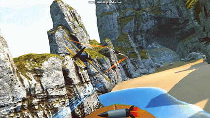 VR flight simulator game scene 1