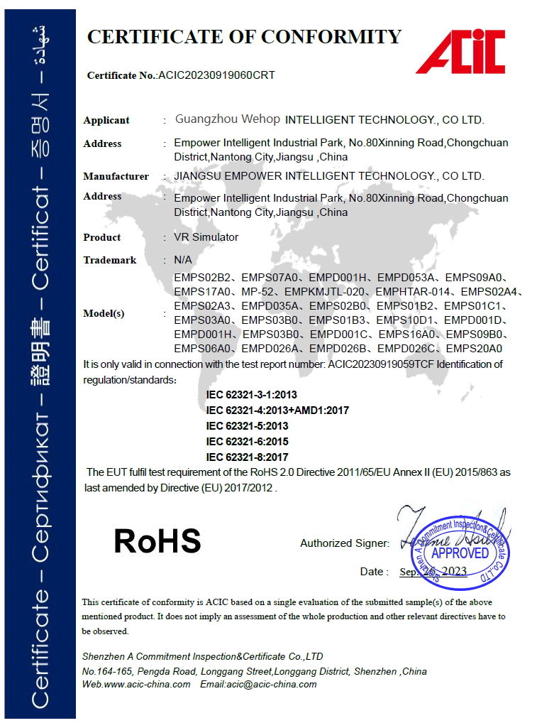 Flying Theater Certificate 2